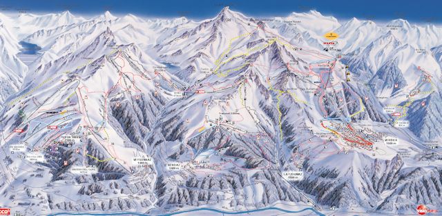 Skiën en snowboarden op 4 Vallées pistekaart