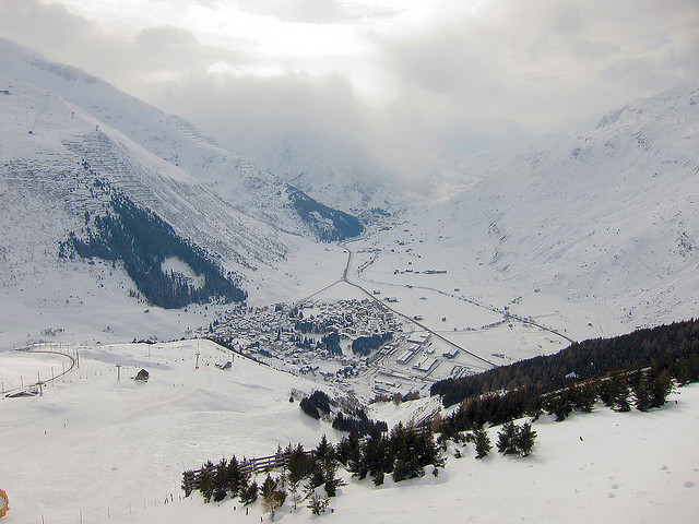 View of winter sports resort in Uri