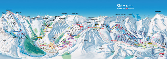 Ski and Snowboard using the Andermatt trail map