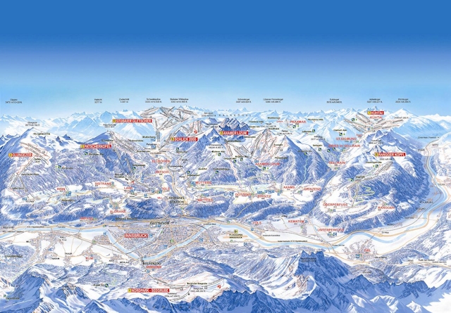 Ski and Snowboard using the Axamer Lizum trail map