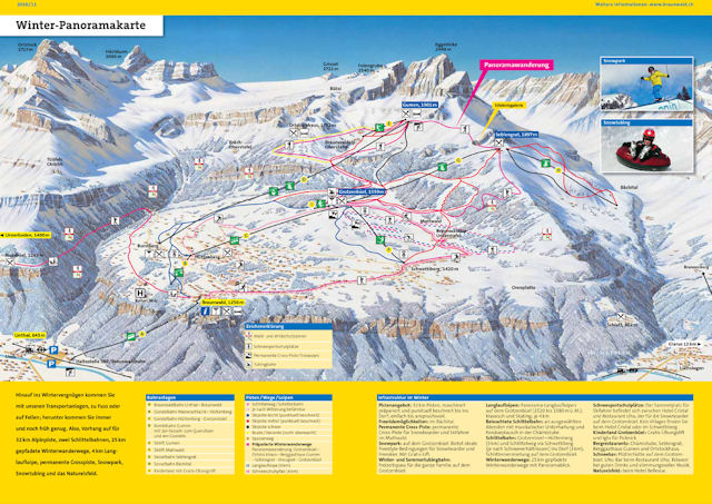 Skiën en snowboarden op Braunwald pistekaart