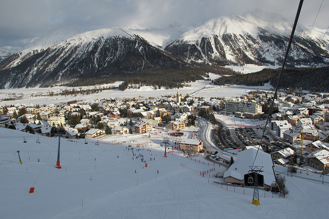 View of winter sports resort in Graubünden