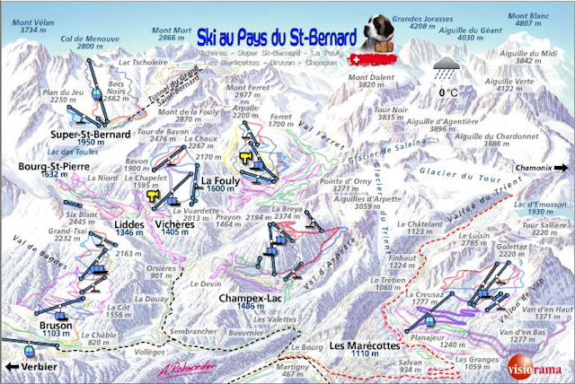 Skiën en snowboarden op Champex-Lac pistekaart