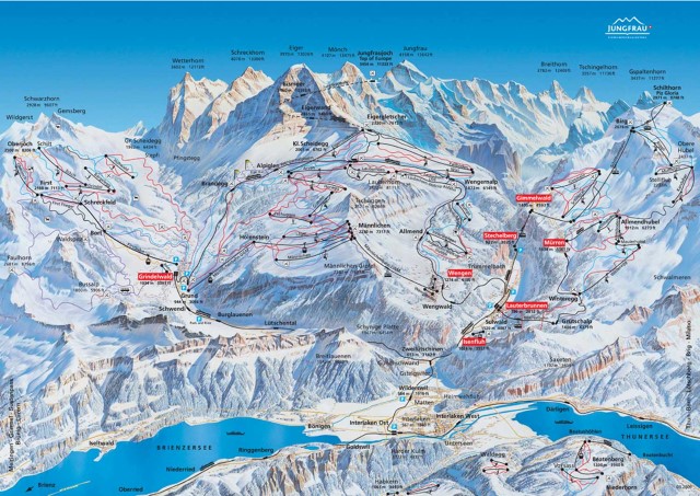 Skiën en snowboarden op First pistekaart