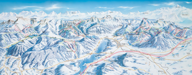 Skiën en snowboarden op Fribourg Region pistekaart