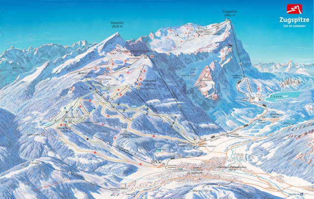 Ski and Snowboard using the Garmisch-Partenkirchen trail map