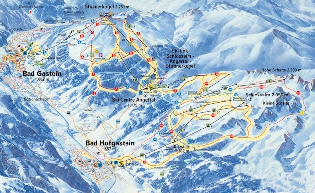 Ski and Snowboard using the Bad Gastein trail map