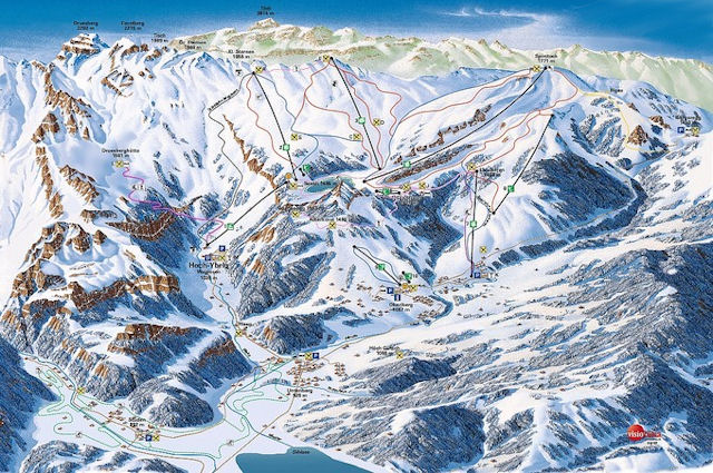 Skiën en snowboarden op Hoch-Ybrig pistekaart