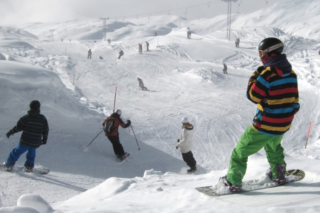 Snowboarders in the Alps
