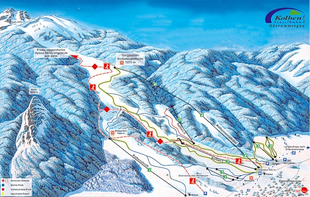 Ski and Snowboard using the Oberammergau trail map