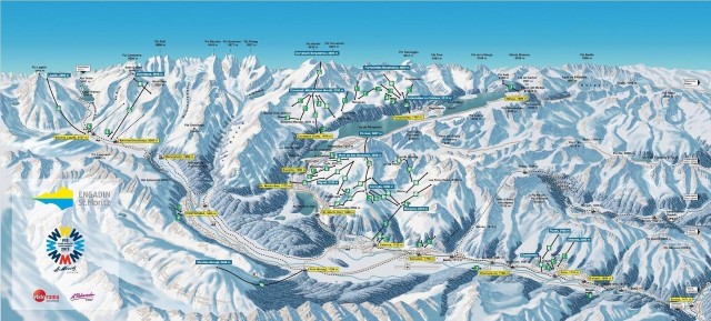 Skiën en snowboarden op Pontresina pistekaart