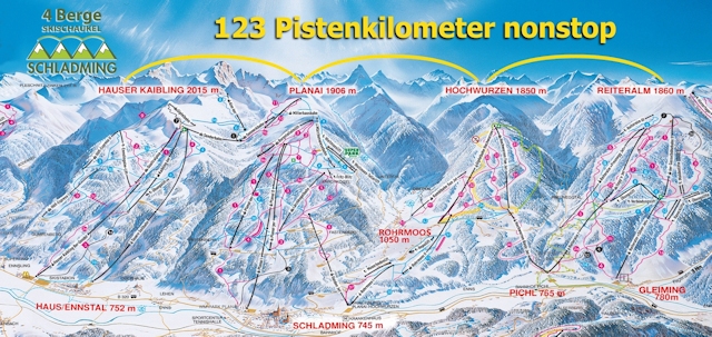Ski and Snowboard using the Schladming trail map
