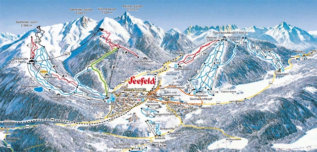 Ski and Snowboard using the Seefeld trail map