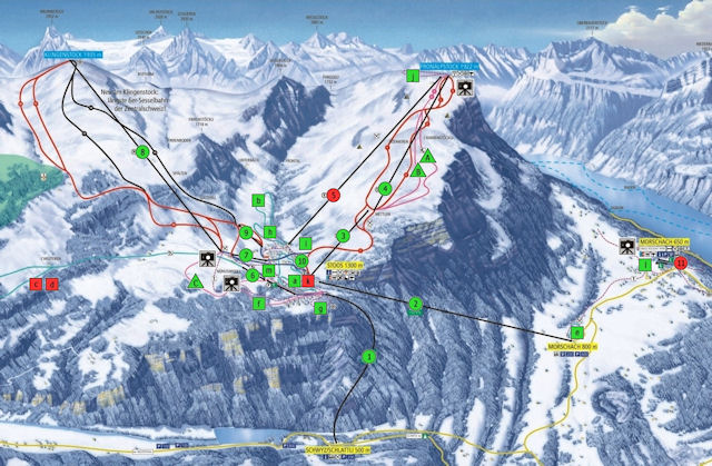Skiën en snowboarden op Stoos pistekaart