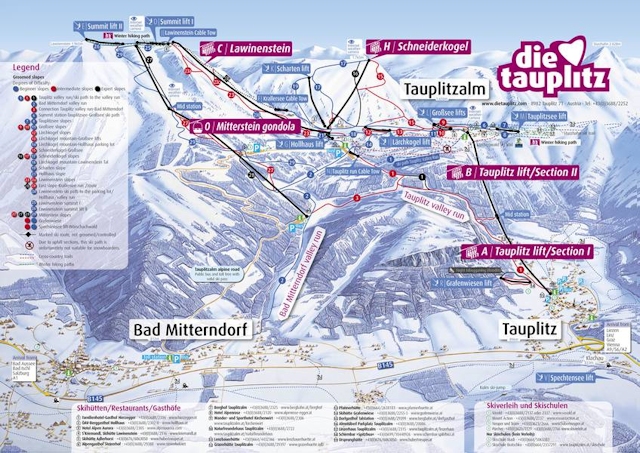 Ski and Snowboard using the Tauplitz trail map