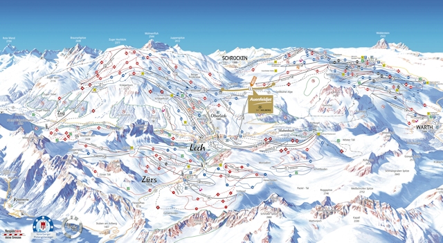 Ski and Snowboard using the Zürs trail map