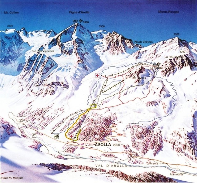 Ski and Snowboard using the Arolla trail map