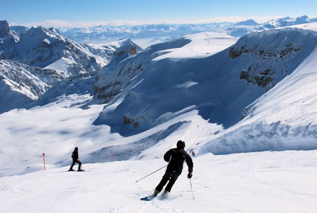 View of winter sports resort in St Gallen